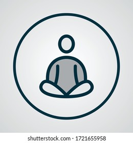 Meditation icon colored line symbol. Premium quality isolated yoga element in trendy style.