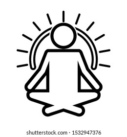 Meditation icon design. Meditation icon in trendy outline style design. Vector illustration.