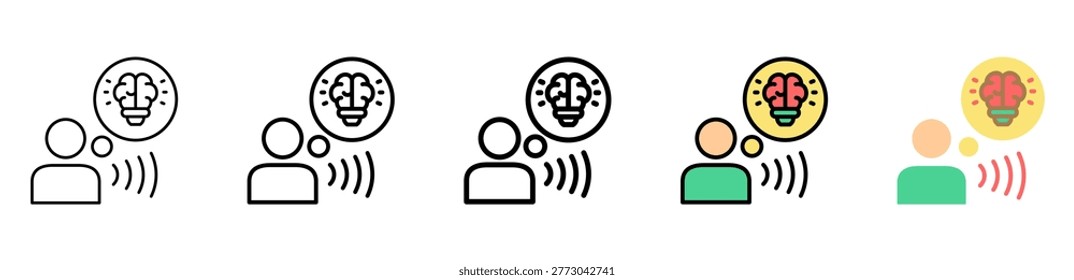 Meditation Icon With Differences and Colors Style Illustration