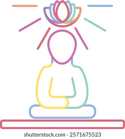 Meditation Icon - Dual Tone Style - Social Anxiety Theme