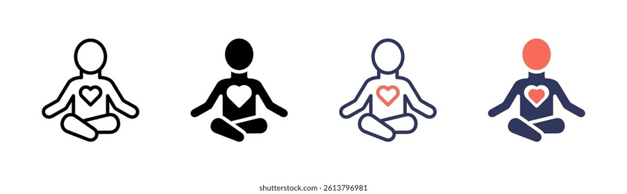 Meditation Icon Element For Design And Vector