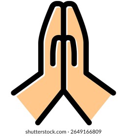 meditation icon in flat outline offset style