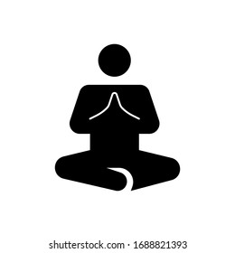 Meditation icon. Flat vector graphic in white background.