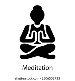 Meditation icon in glyph style 