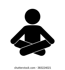 Meditation icon. Health and Fitness. Vector illustration