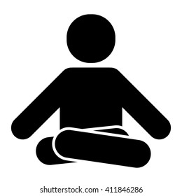 Meditation icon. Health and Fitness. Vector illustration