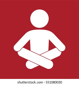 Meditation icon. Health and Fitness. Vector illustration