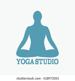 Meditation icon. human meditating in lotus pose.
Vector Yoga Pose. Fitness, gym and Sport.Relax and zen.