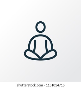 Meditation icon line symbol. Premium quality isolated yoga element in trendy style.