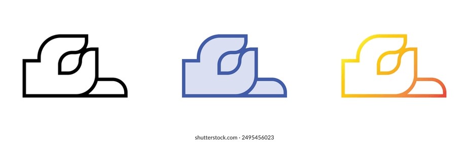 meditation icon. Linear, Blue Fill and Gradient Style Design Isolated On White Background