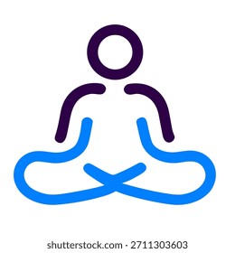 Ícone de meditação. Ilustração vetorial linear de meditação isolada sobre fundo branco.