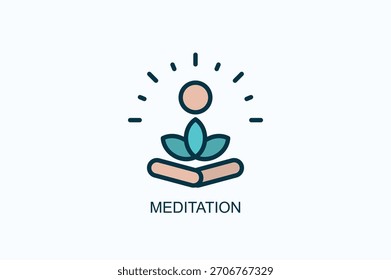 Meditation Icon Or Logo Isolated Vector Illustration