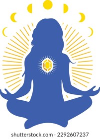 Das Logo des Meditationssymbols glänzt innen
