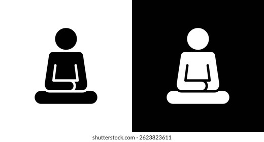 Meditation icon for logo web mobile app UI design.