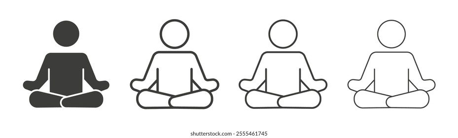 Meditation icon pack. vector illustration