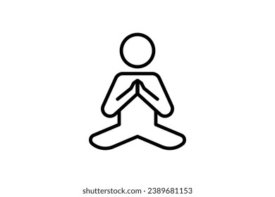 Meditation icon. icon related to meditation, universal symbol for meditation. line icon style. simple vector design editable