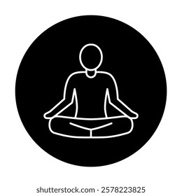 Meditation Icon. Relaxation and Inner Peace Illustration for Mindfulness Practices.