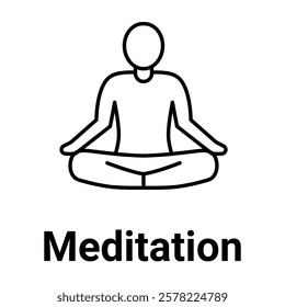 Meditation Icon. Relaxation and Inner Peace Illustration for Mindfulness Practices.