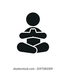 Meditation icon represents mindfulness and well-being, perfect for World Health Day promotions, mental wellness campaigns, yoga apps, and holistic health visuals.