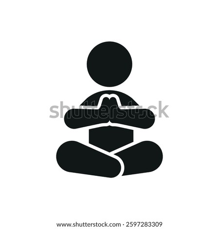 Meditation icon represents mindfulness and well-being, perfect for World Health Day promotions, mental wellness campaigns, yoga apps, and holistic health visuals.
