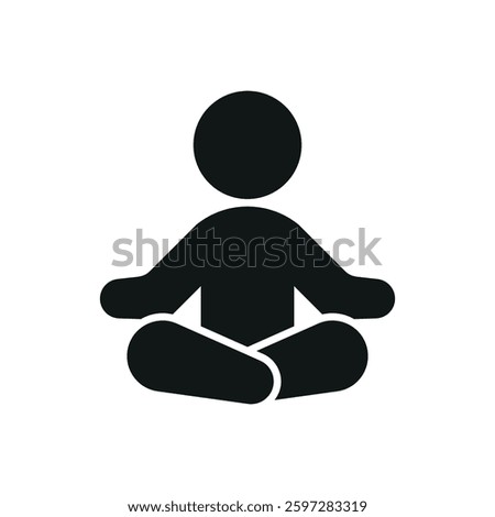 Meditation icon represents mindfulness and well-being, perfect for World Health Day promotions, mental wellness campaigns, yoga apps, and holistic health visuals.