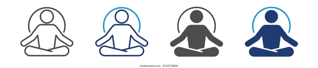 Conjunto de iconos de meditación Estilo múltiple