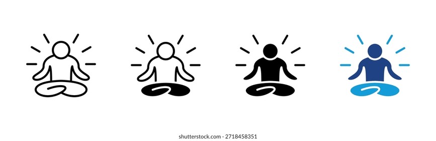 Conjunto de iconos de meditación colección de estilo múltiple