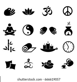 Meditation icon set vector