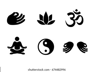 Meditation icon set vector 