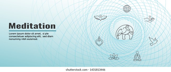 Meditation Icon Set & Web Header Banner