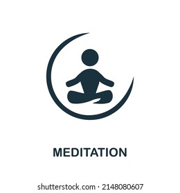 Icono de meditación. Elemento sencillo de la colección de yoga. Icono de Meditación Creativa para diseño web, plantillas, infografías y más