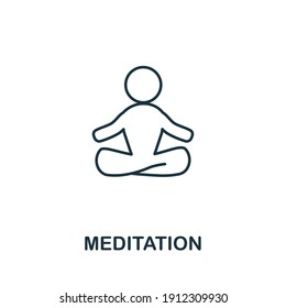 Meditation icon. Simple illustration from biohacking collection. Creative Meditation icon for web design, templates, infographics