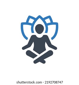 Meditation icon (Simple vector illustration)