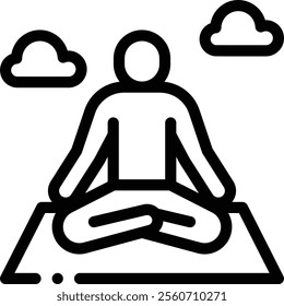 meditation icon. Thin Linear Style Design Isolated On White Background
