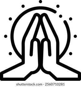 meditation icon. Thin Linear Style Design Isolated On White Background