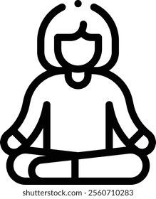 meditation icon. Thin Linear Style Design Isolated On White Background