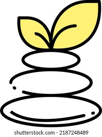 Meditation icon with transparent background. Inner peace. Healthy body and mind. Flat rocks in balance. Search for inner peace. Reflect and meditate. Healthy life in harmony. Calm and anti-stress.