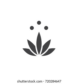 Meditation icon vector, filled flat sign, solid pictogram isolated on white. Lotus flower symbol, logo illustration.