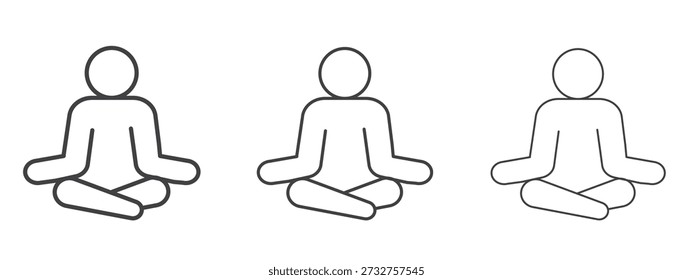 ícone Meditação vetor Gráficos. Ícones de linhas finas pretas