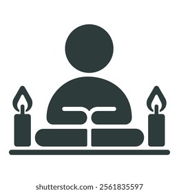 Meditation icon vector illustration. Simple fill style	