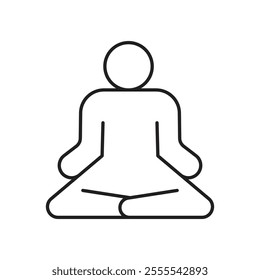 Meditation icon vector isolated on white background.