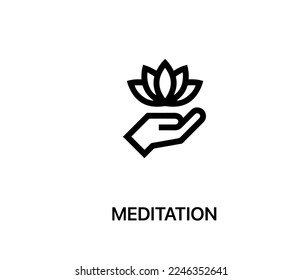 Vector de icono de meditación. Signo de estilo lineal para concepto móvil y diseño web. Ilustración del símbolo de meditación. Gráficos vectoriales de píxeles - Vector.