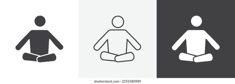 Meditation icon vector set for ui designs