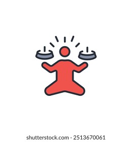 Meditation icon. vector.Editable stroke.linear style sign for use web design,logo.Symbol illustration.