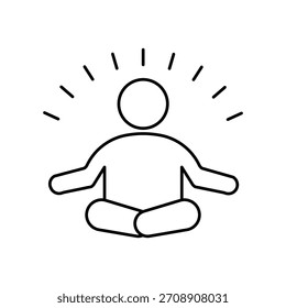Icono de meditación con fondo blanco Vector Ilustración de stock