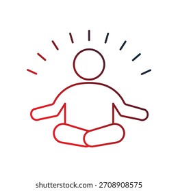 Meditationssymbol mit weißem Hintergrund, Vektorgrafik