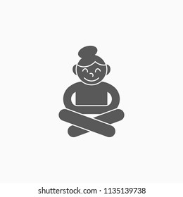meditation icon, yoga vector