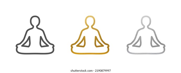 Meditation Icon - Zen - Yoga Pose - Vector Icon