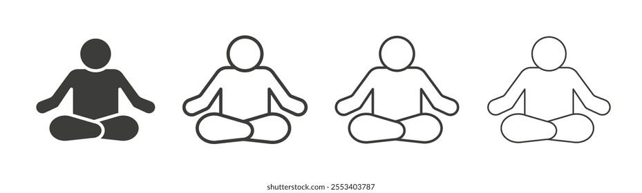 Meditation icons collection. vector set in black color