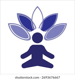 ícones de meditação. ilustração vetor colorido simples
